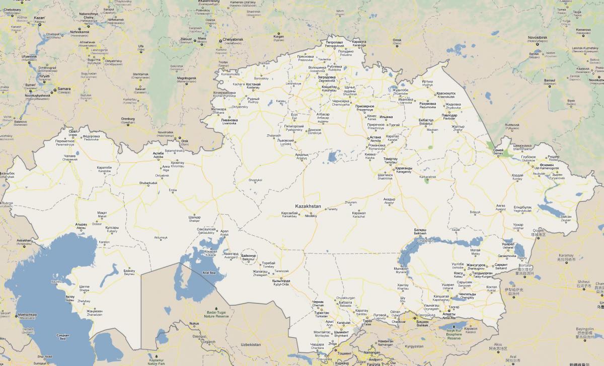 bản đồ của đường Kazakhstan