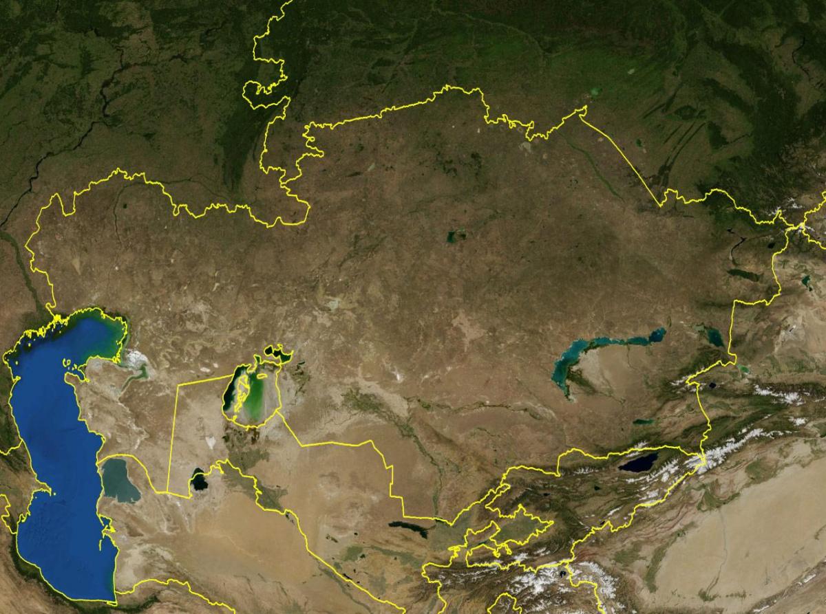 bản đồ của Kazakhstan địa hình
