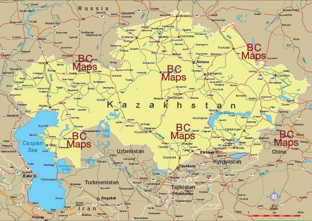 Kazakhstan thành phố bản đồ
