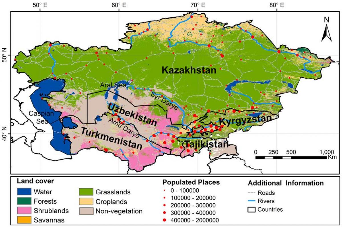 bản đồ của Kazakhstan khí hậu