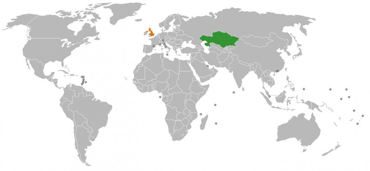 Kazakhstan vị trí trên bản đồ thế giới