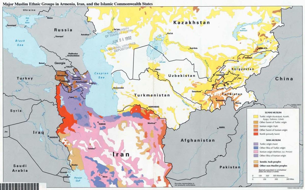 bản đồ của Kazakhstan tôn giáo