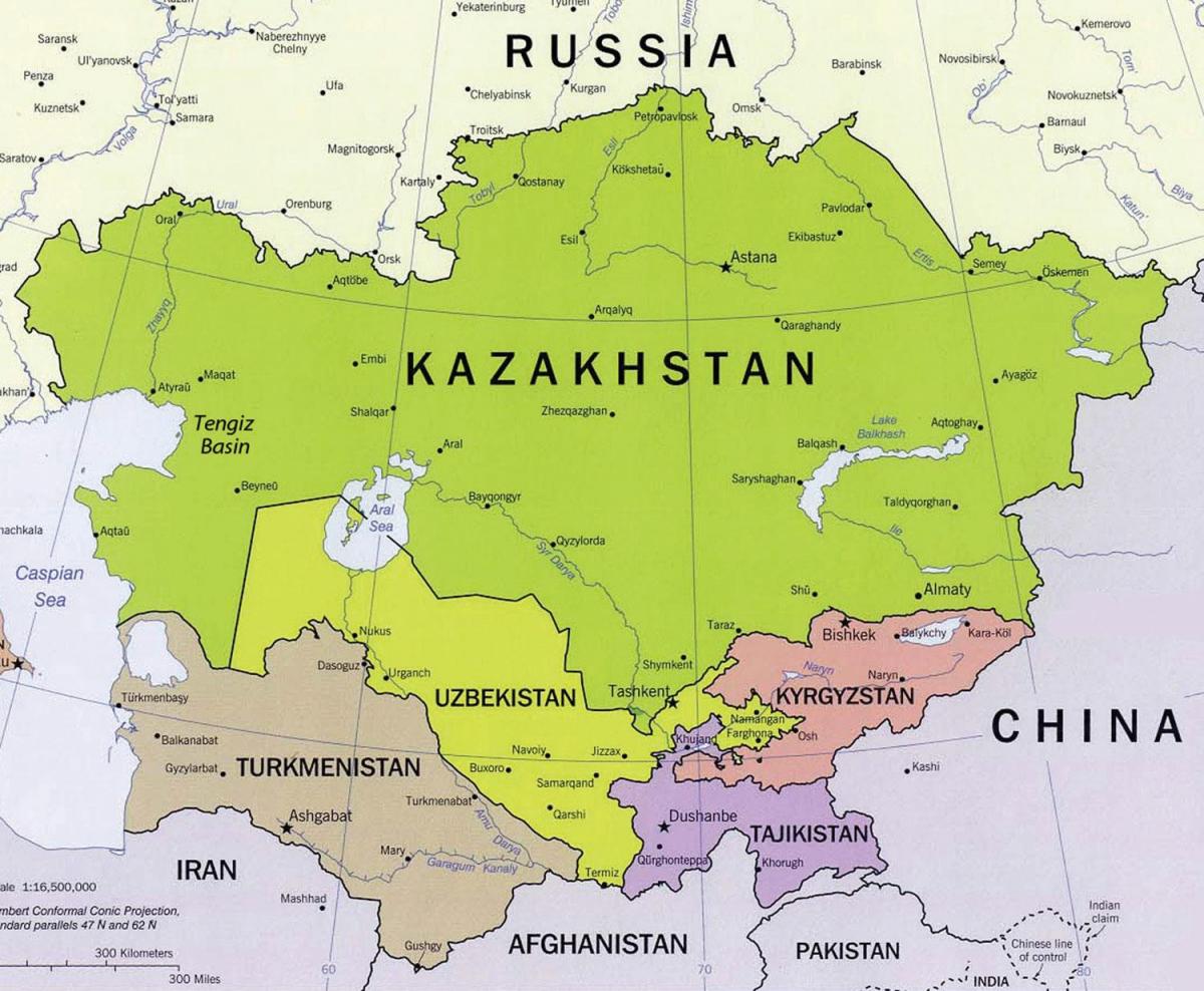bản đồ của tengiz Kazakhstan