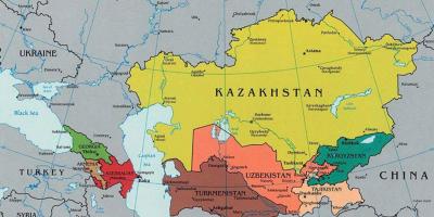 Bản đồ Kazakhstan nước xung quanh