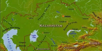 Bản đồ của Kazakhstan vật chất