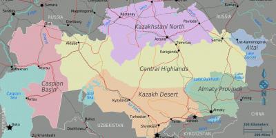 Bản đồ của Kazakhstan khu vực