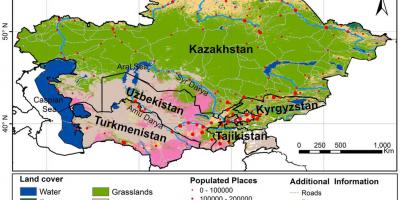Bản đồ của Kazakhstan khí hậu